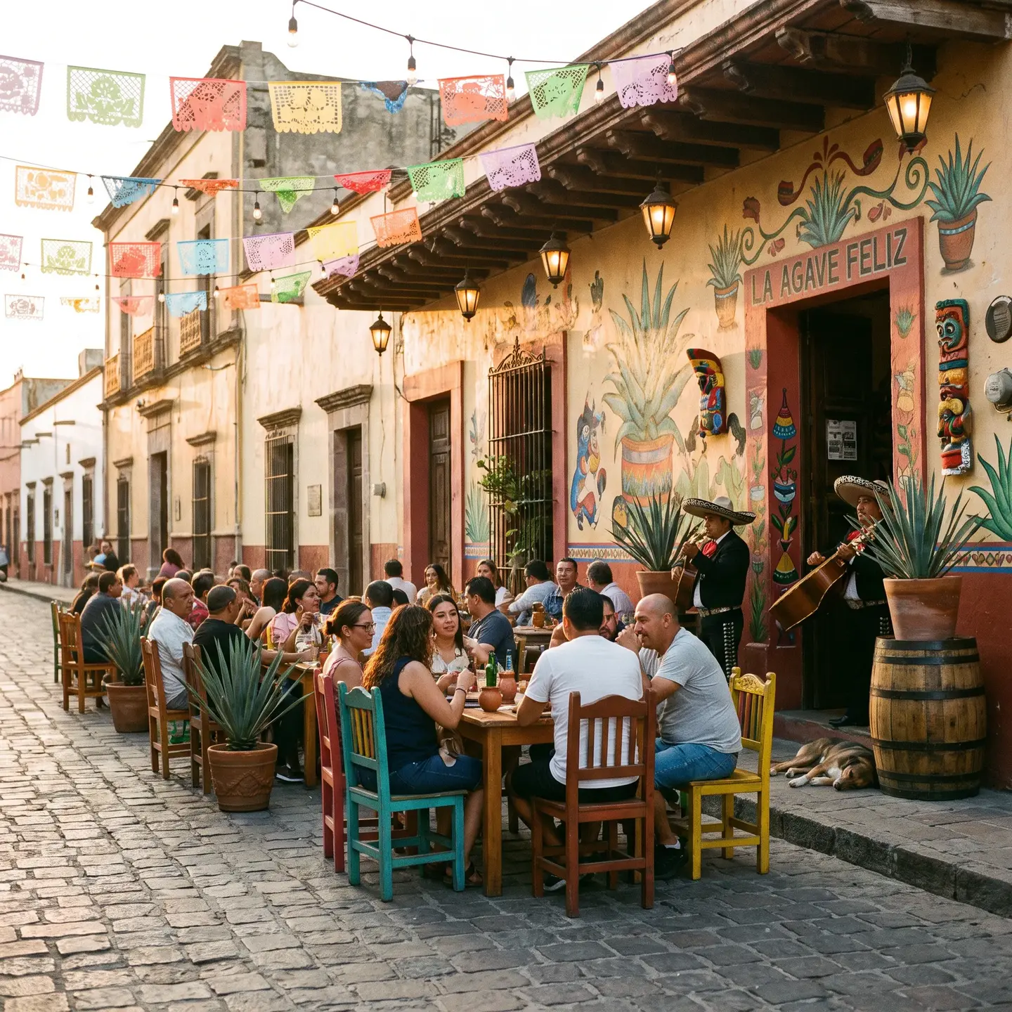Tequila town cantina scene